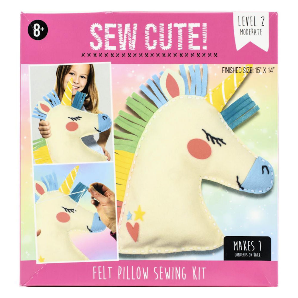 Sew Cute! Felt Pillow Kit Unicorn / Kit de Cojín Unicornio Costura Colorbok