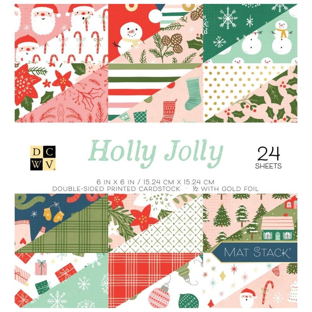 Holly Jolly 6&quot; Cardstock / Block de Cartulina Navideña Papel DCWV