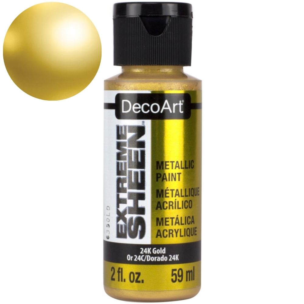 Extreme Sheen 24K Gold Acrylic Paint / Pintura Acrílica Oro Metálica Acrìlicos DecoArt