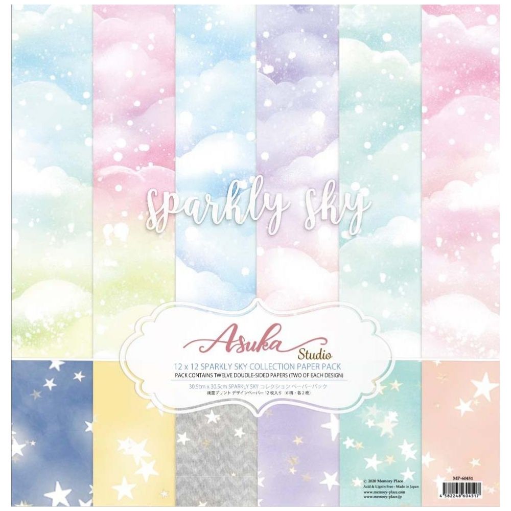 Double-Sided Sparkly Sky Paper 12&quot; / Block Papel Doble Cara Acuarelas 12&quot; Papel Asuka Studio