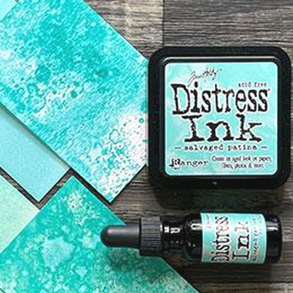 Tim Holtz Distress Salvaged Patina / Tinta para Sellos Azul Tintas Ranger