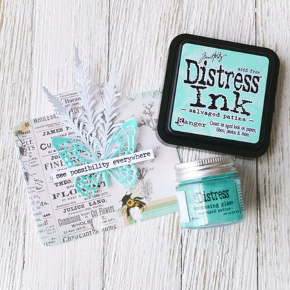 Tim Holtz Distress Salvaged Patina / Tinta para Sellos Azul Tintas Ranger