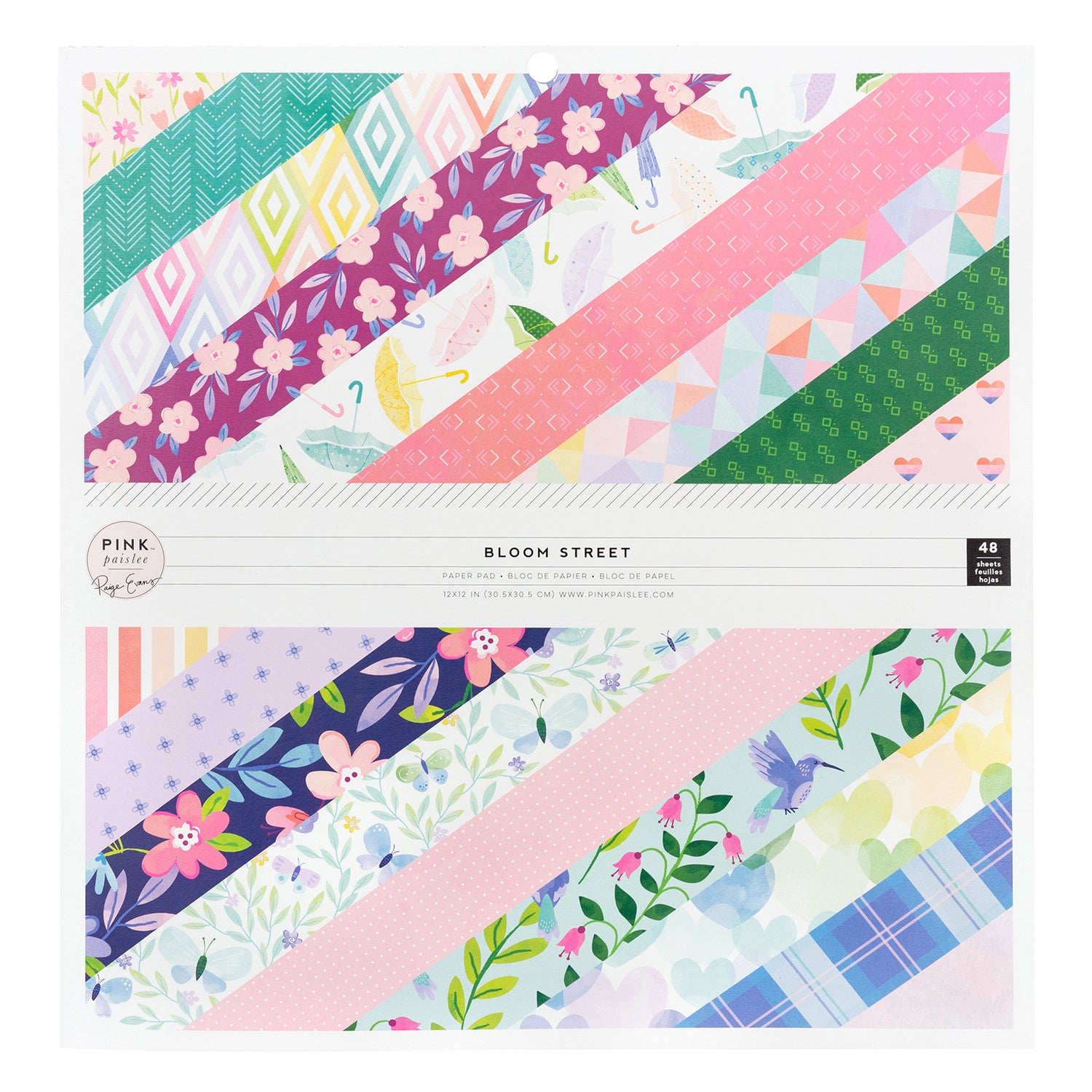 Bloom Street Paper Pad 12&quot; / Block de Papel Floreciendo Descontinuado Pink Paislee