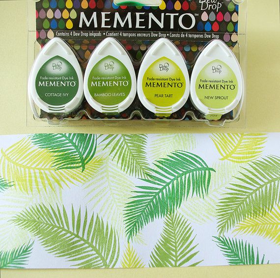 Memento Dew Drop Dye Ink Pads 4-pkg-greenhouse