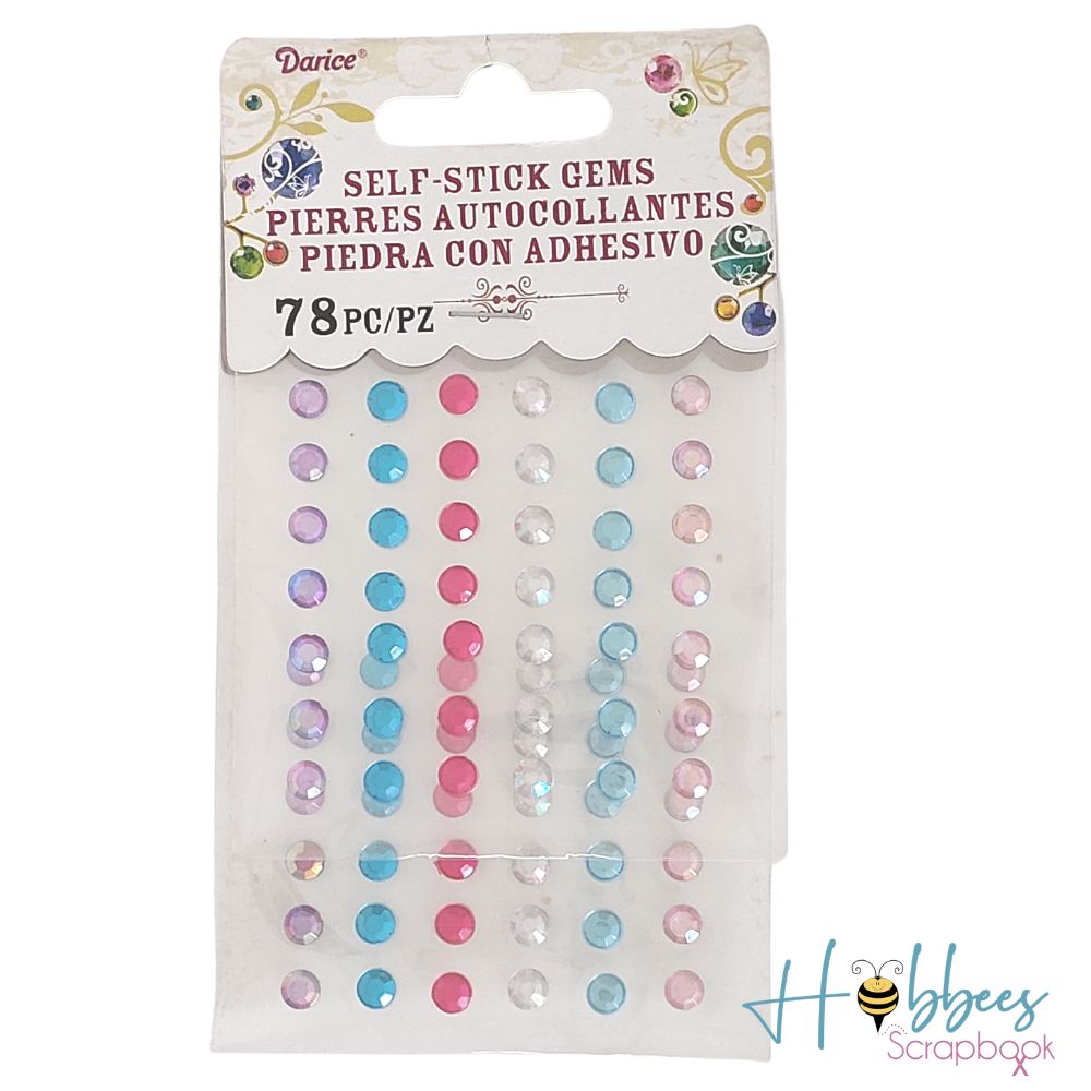 Self-Stick Gems Periwinkle / Piedras Autoadhesivas Parpadeantes (78 piezas) Adornos / Embellishments Darice