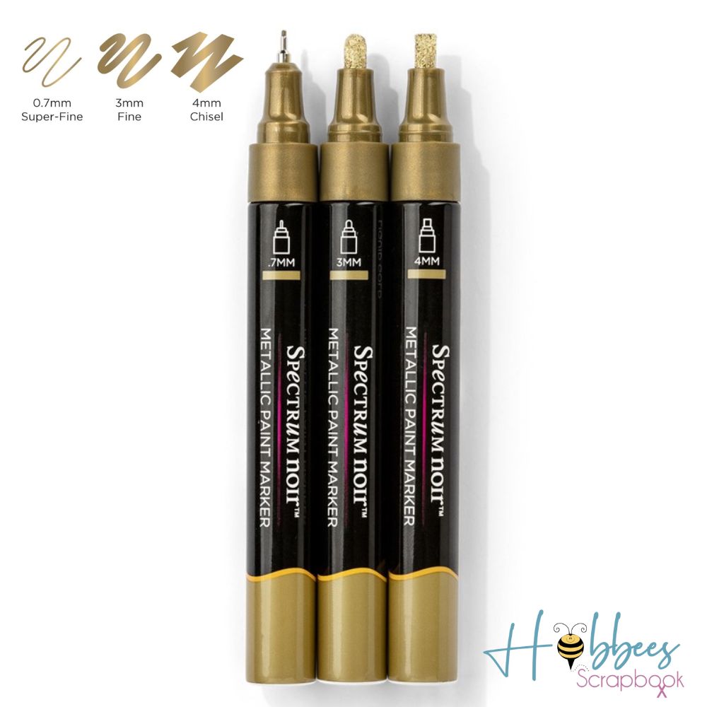 Spectrum Noir Metallic Paint Markers - Liquid Gold, Set of 3