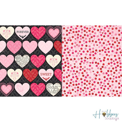 Count The Ways Hearts Paper / 25 Hojas de Papel Doble Cara Corazones Papel BoBunny