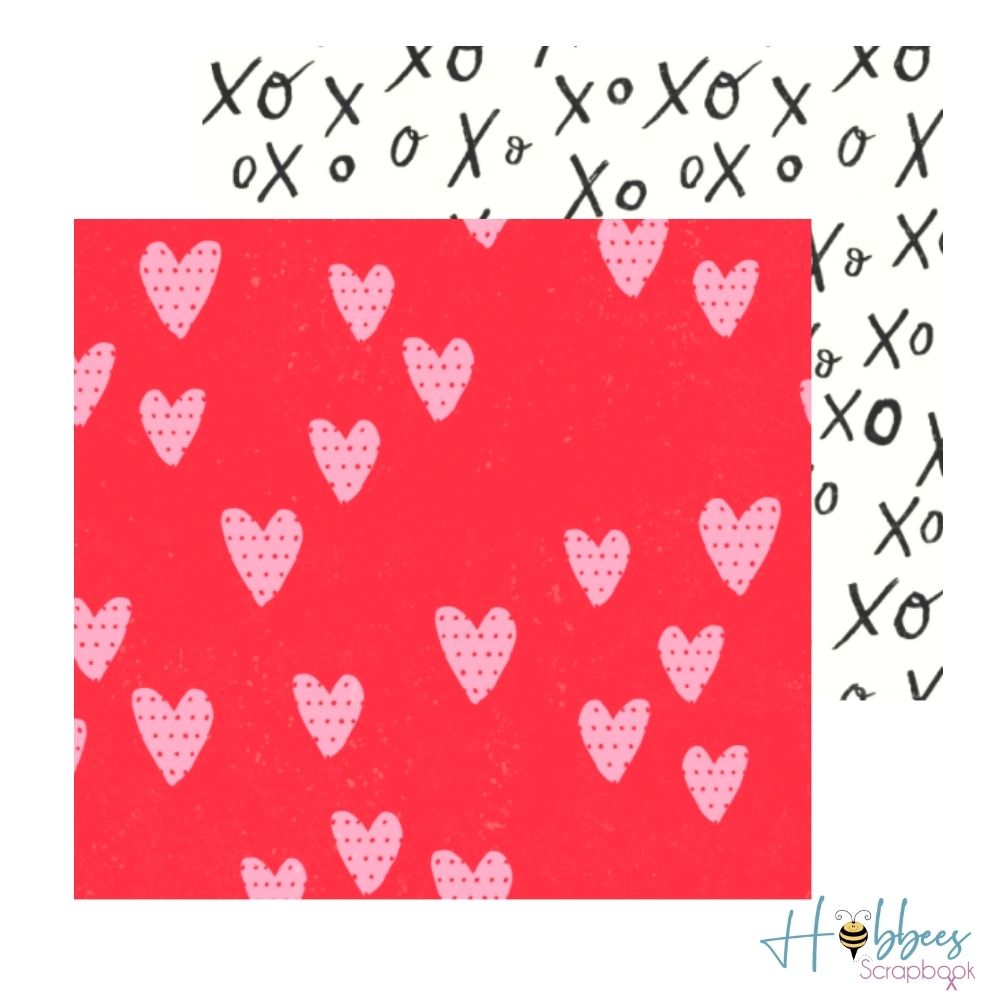 Heart You Paper / 25 Hojas de Papel Doble Cara Corazones y XoXo Papel American Crafts