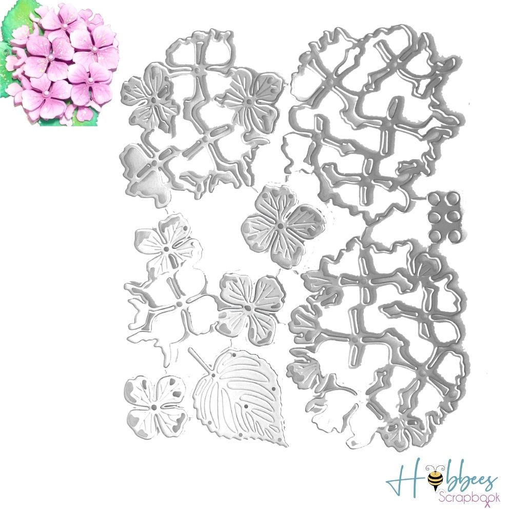 Suajes de Flores Hortensia Dados de Corte / Suajes / Troqueles Hobbees