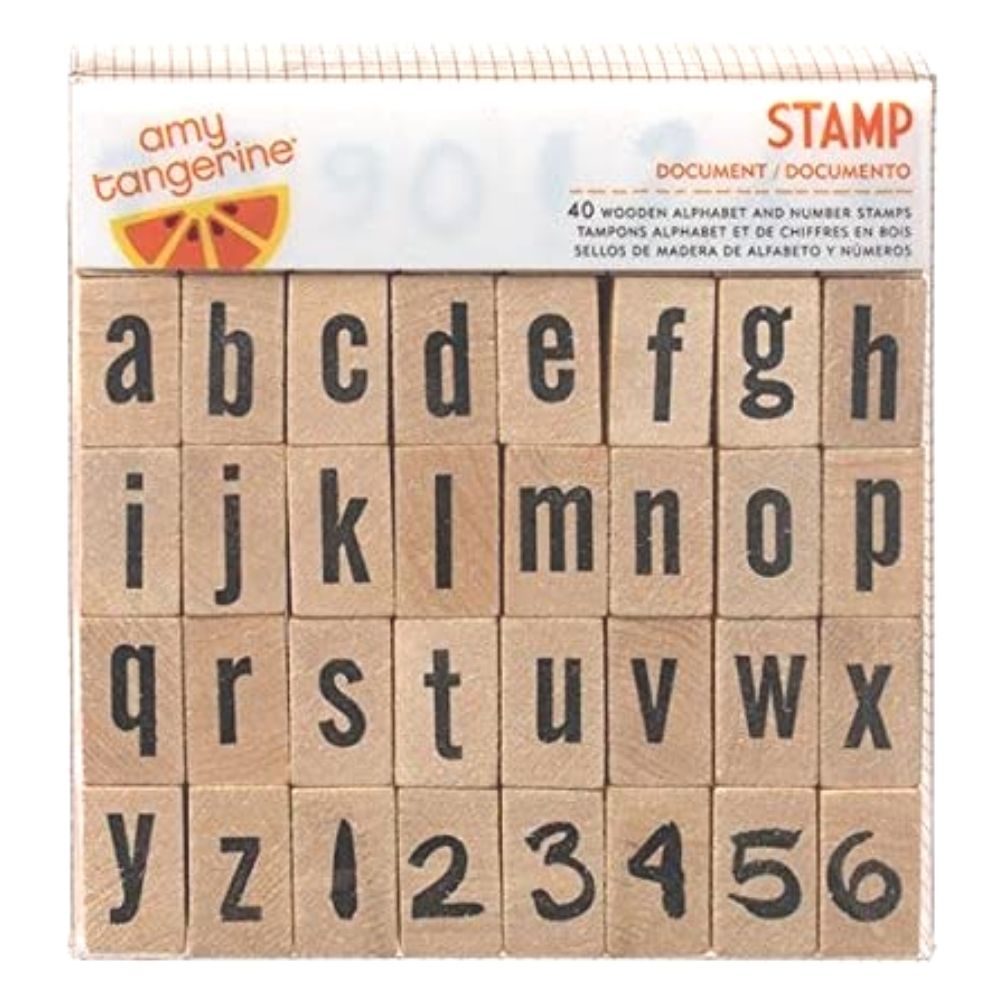 Wooden Alphabet &amp; Numbers Stamps / Set de Sellos de Letras y Números Sellos American Crafts