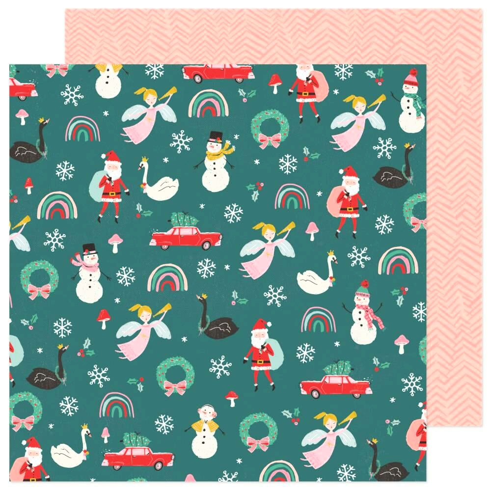 Christmas Magic Patterned Paper / Papel Estampado Doble Cara Papel, Hojas Sueltas Crate Paper