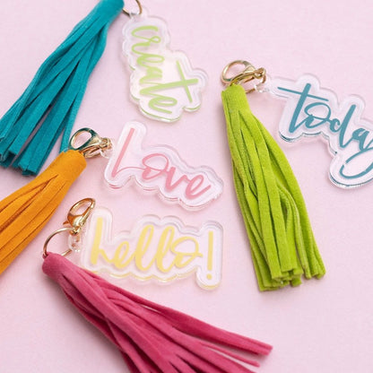 Fernwood Tassels / 4 Borlas con Charms Adornos / Embellishments American Crafts