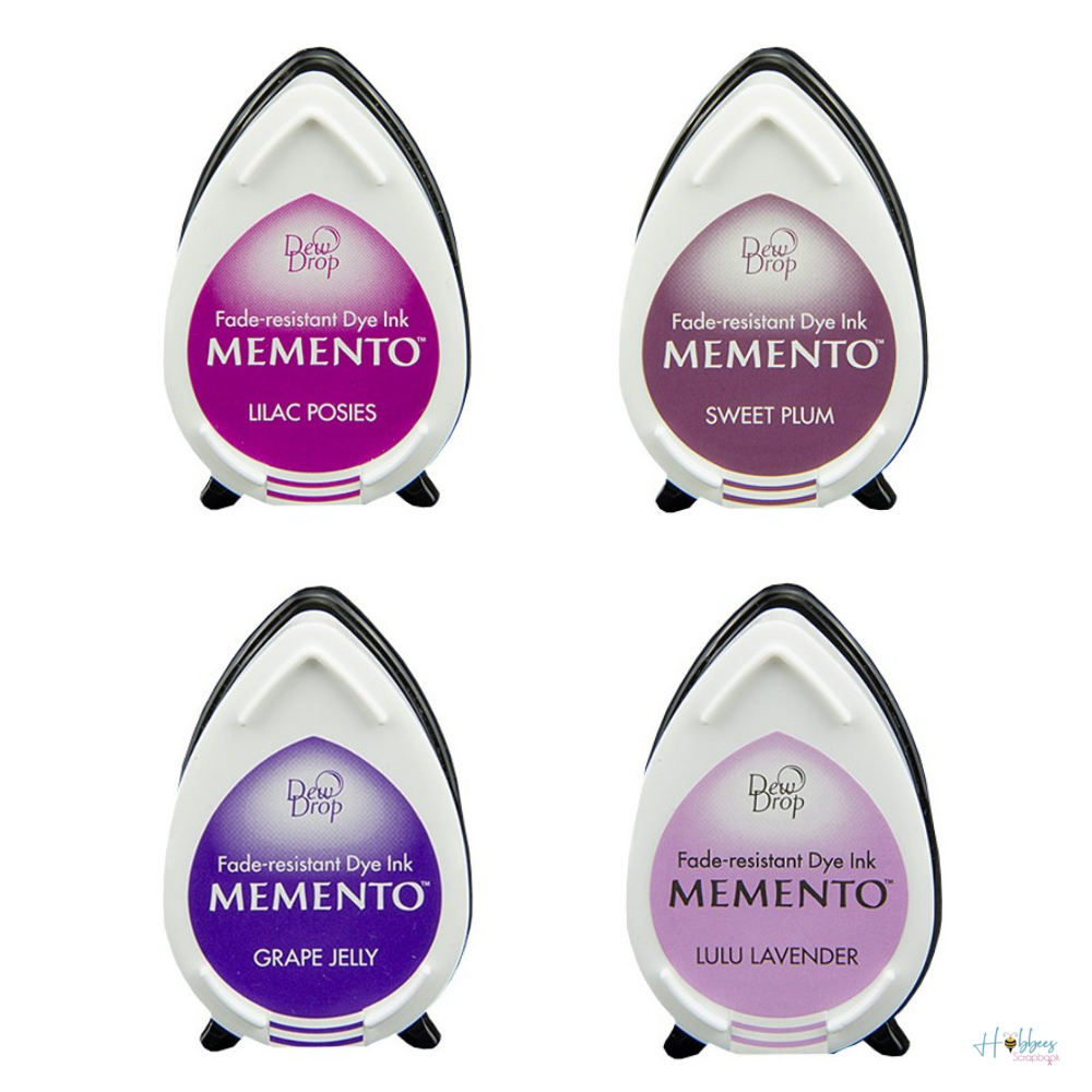 Memento Dew Drop Dye Ink Pads Juicy Purple / Set de 4 Tintas Morados Tintas TSUKINEKO