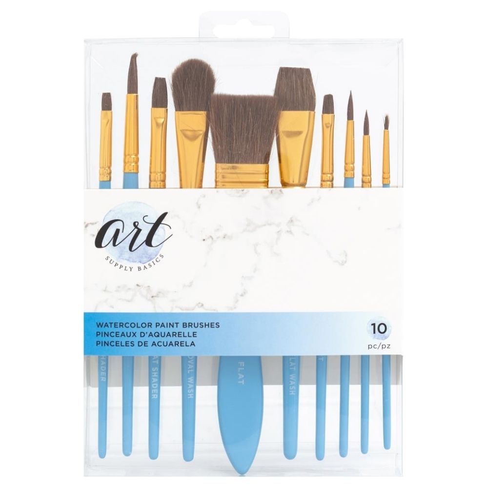 Watercolor Paint Brushes Set / Set de Pinceles de Cerda Natural Pinceles y Brochas Art Supply Basics