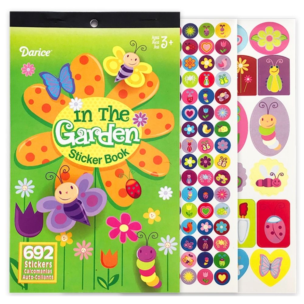 Sticker Book In The Garden  / Libro con 692 Estampas Jardín Stickers Darice