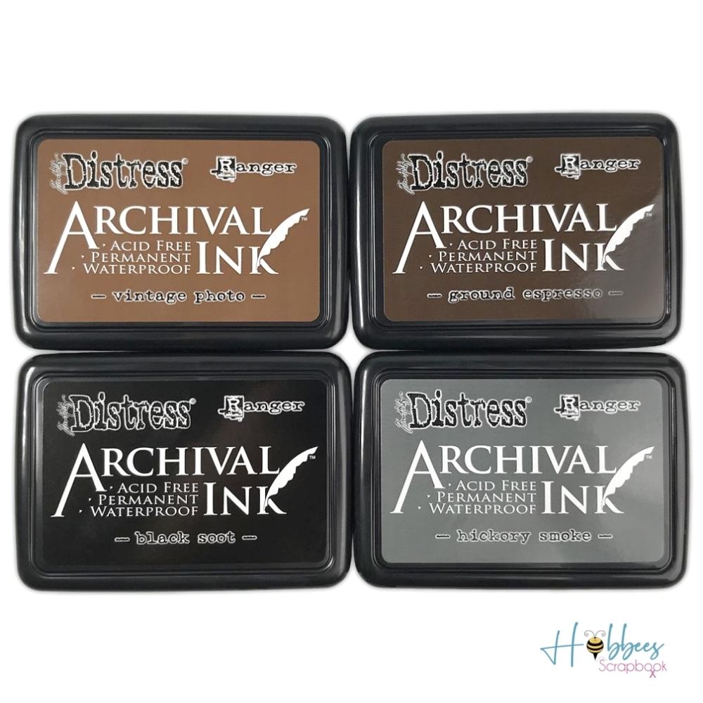 Distress Archival Ink Pad Stack / Cojines de Tinta para Sellos Colores Tierra Tintas Ranger