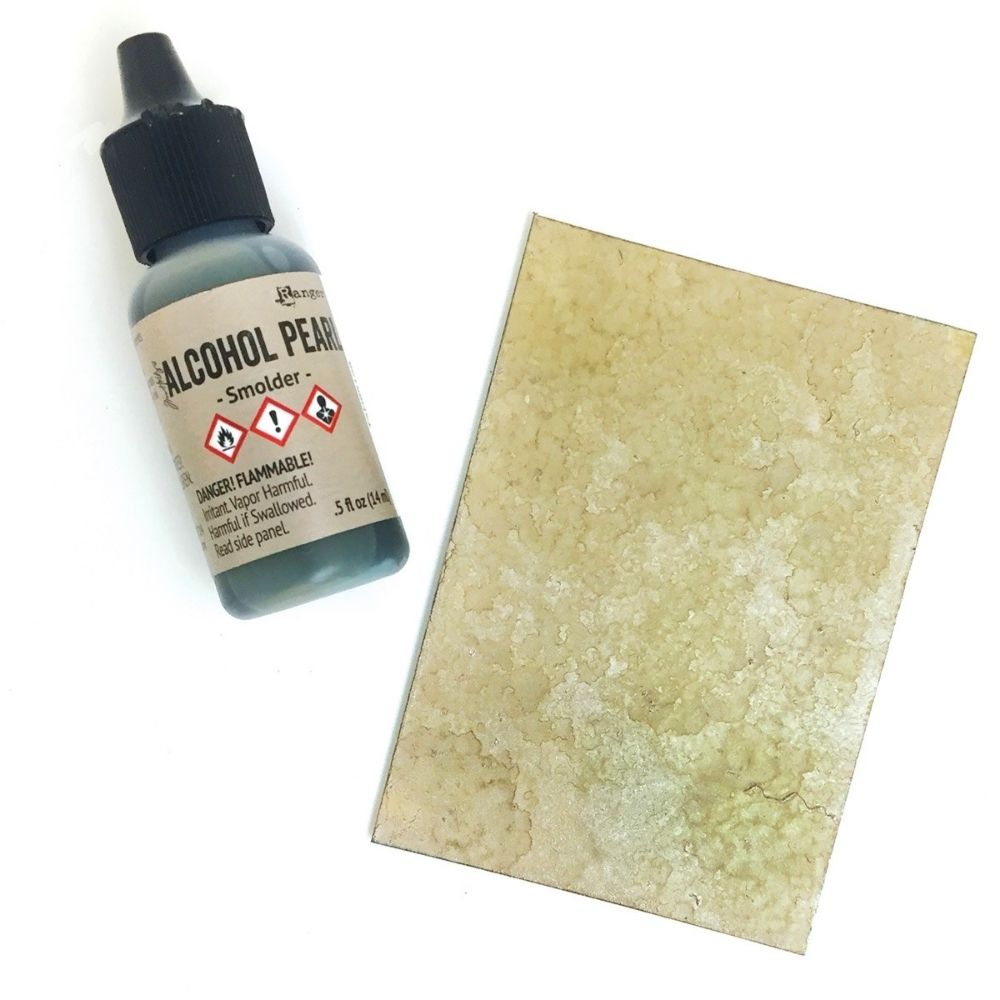 Tim Holtz Alcohol Pearls Smolder / Tinta al Alcohol Aperlada Café Tostado Tintas al Alcohol Ranger