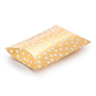 Gold with White Dots Pillow Boxes / 10 Cajitas de Almohada Listas Para Armar Cajitas para Armar Darice