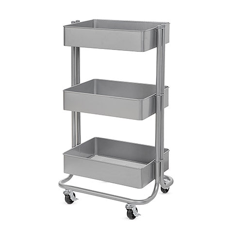 Metal Rolling Utility Cart Gray / Carrito con Ruedas Gris Almacenamiento y Organización Darice