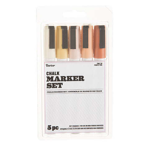 Fine Tip Chalk Marker Set Chic / Set de Marcadores Punta Fina Piel Marcadores &amp; Plumones Darice