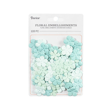 Mini Glitter Floral Mint / Florecitas con Brillitos 120 pz Adornos / Embellishments Darice