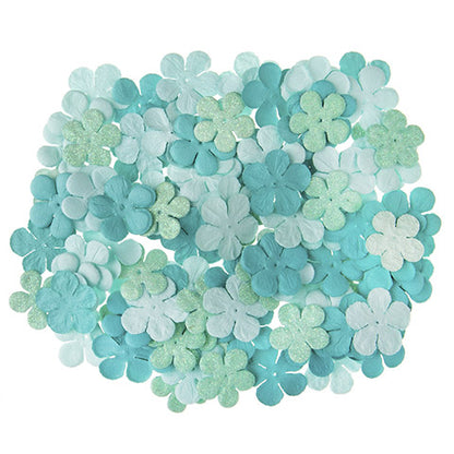 Mini Glitter Floral Mint / Florecitas con Brillitos 120 pz Adornos / Embellishments Darice