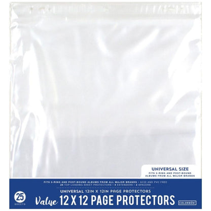 Page Protector 12 x 12&quot; Value Pack / 25 Protectores para Papel Almacenamiento y Organización Colorbok