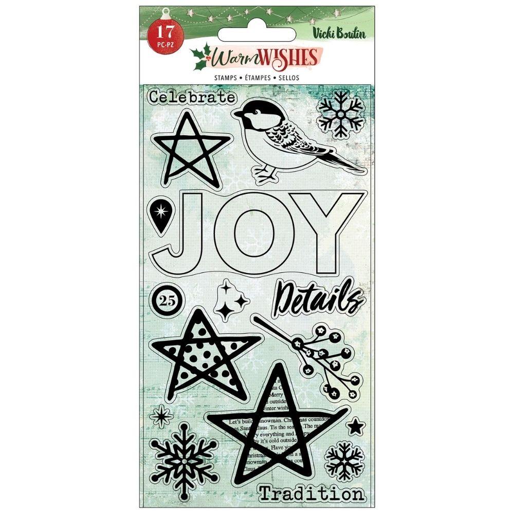 Warm Wishes Stamps / 17 Sellos Navidad Sellos American Crafts