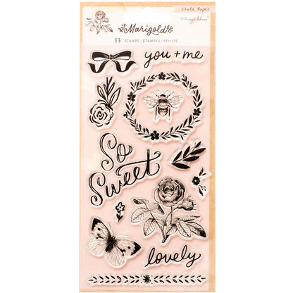 Marigold Stamps / Sellos de Naturaleza Sellos Crate Paper