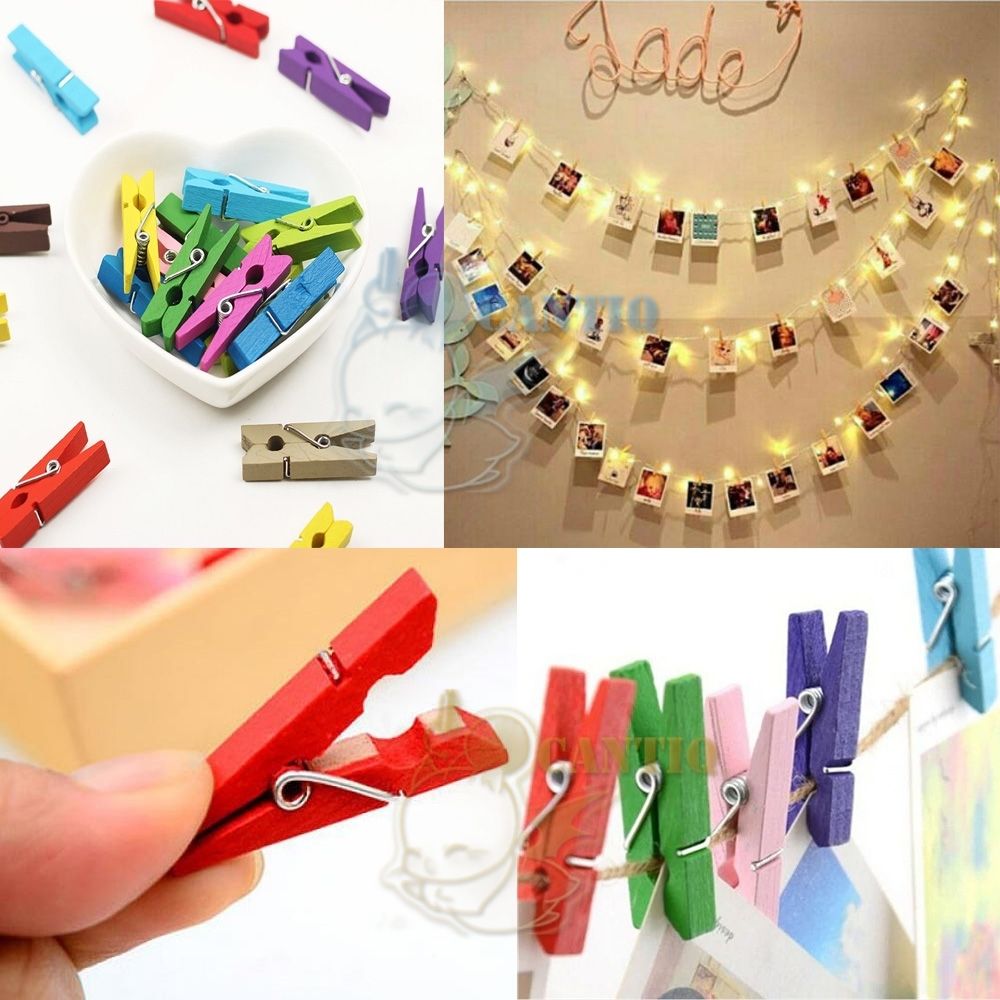 Mini Spring Clothespins / Mini Pinzas de Madera Colores Adornos / Embellishments Darice