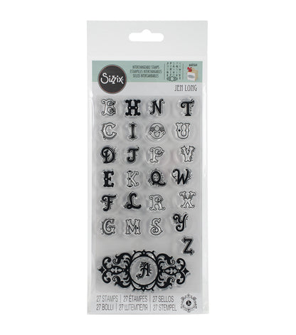 Sizzix Clear Stamps-Monogram Alphabet /  Sellos de Abecedario en Monograma Descontinuado Sizzix