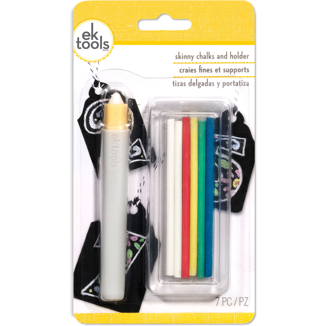 Skinny Chalks and Holders / Set de Sujeta Gises Finos y Gises Colores y Plumones Ek Success