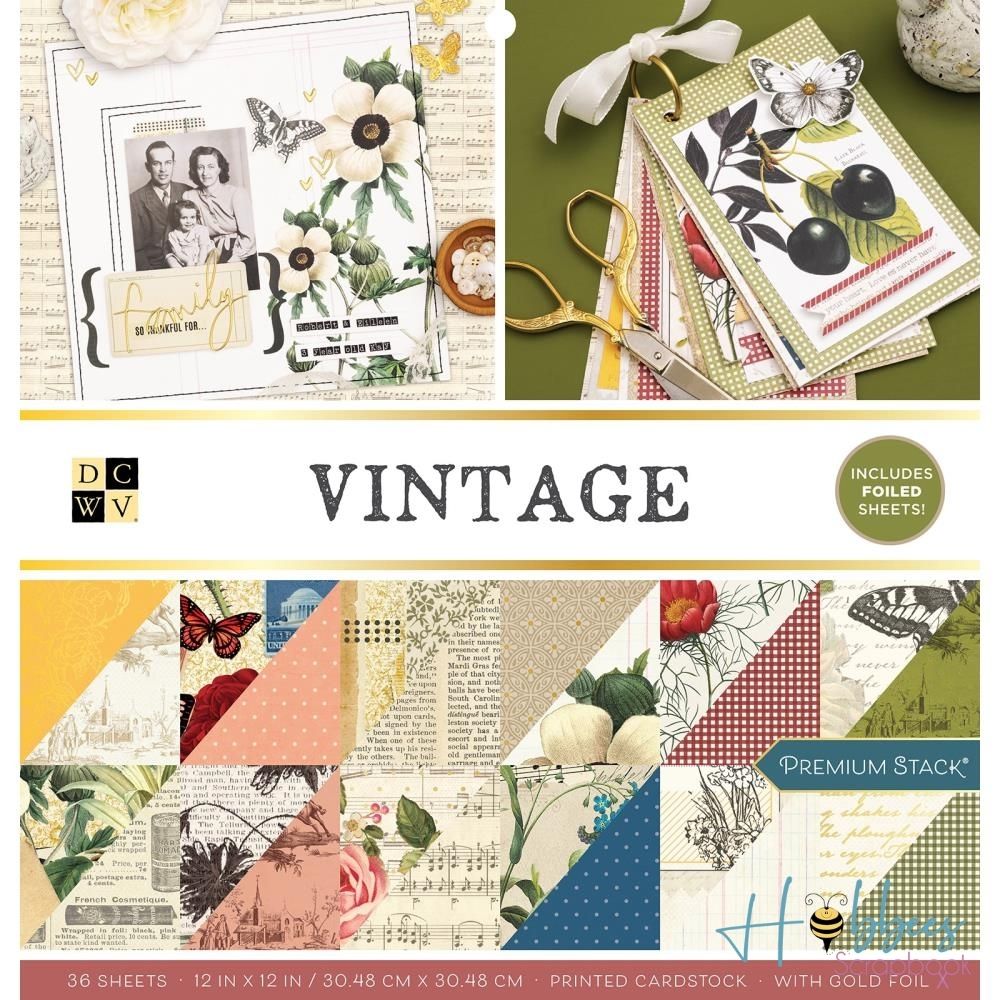 Cardstock Vintage / Block de Cartulina Vintage Papel DCWV