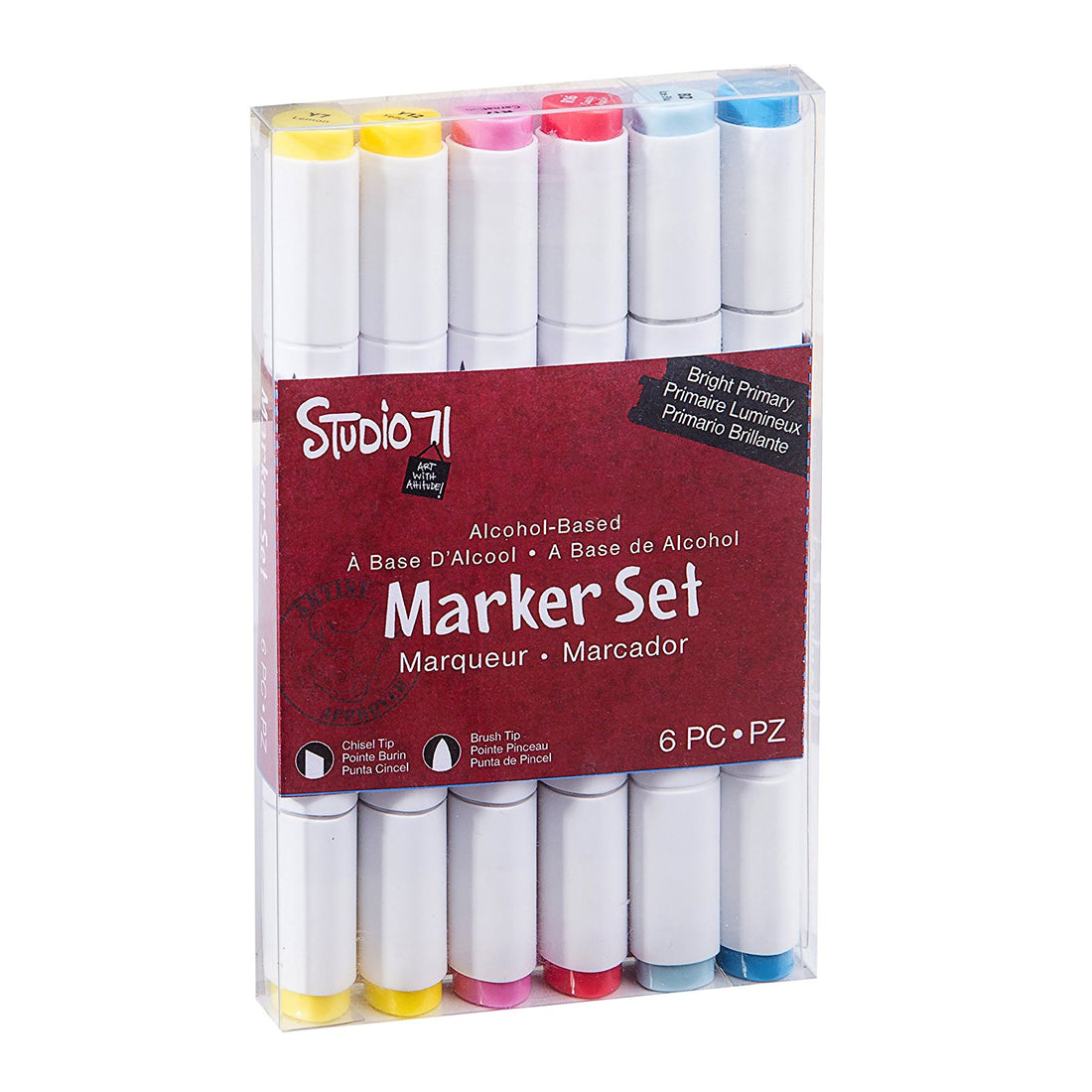 Studio 71 Alcohol Brush Markers Alcohol Brush Markers Bright Primary / Marcadores de Alcohol Tonos Brillantes Colores y Plumones Studio 71