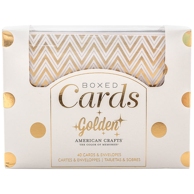 Golden Box of Cards / Tarjetas y Sobres Doradas Papel DCWV