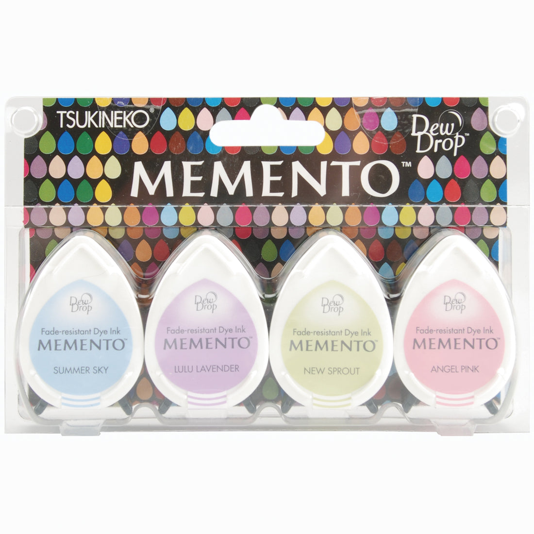 Memento Dew Drop Ink Pads Oh Baby! / Paquete de 4 Tintas Memento Pasteles Tinta para Sellos TSUKINEKO