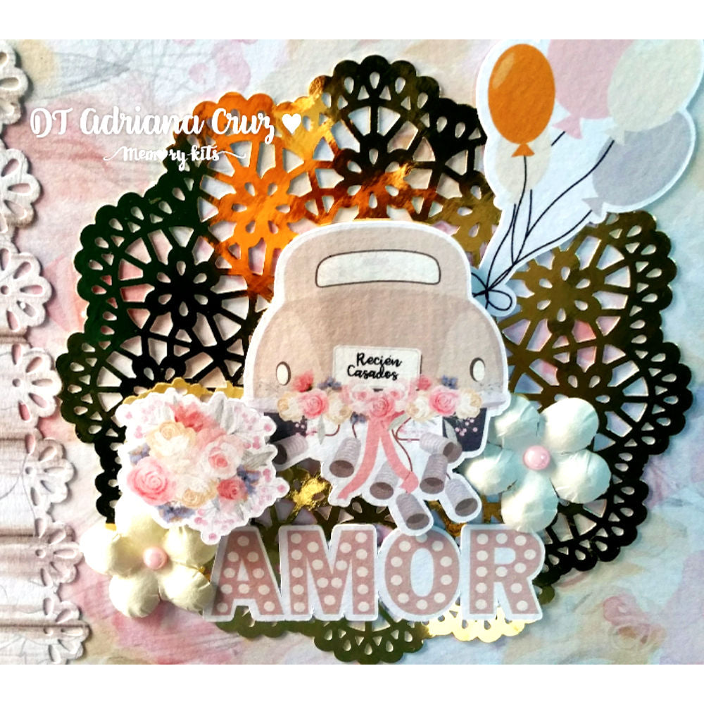 Kit de Papel Cartulina Felices para Siempre Papel Memory Kits