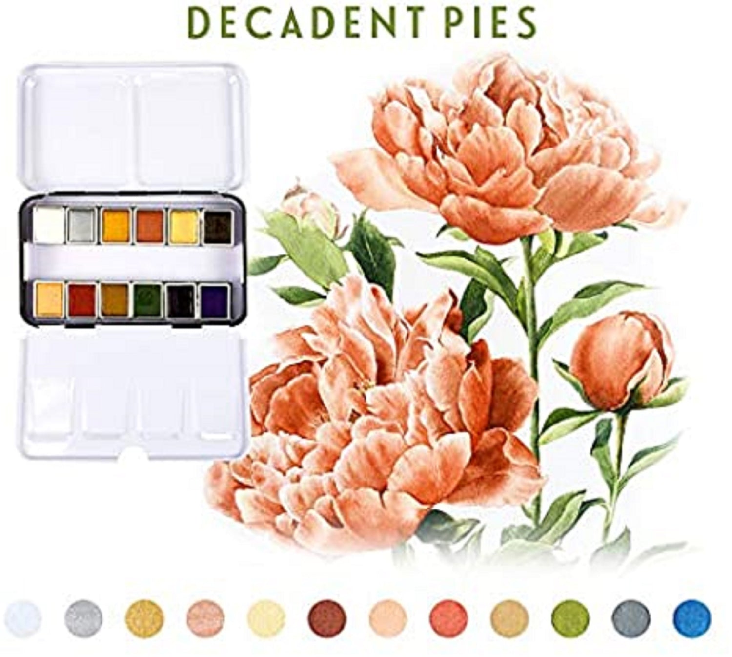 Watercolor Confections Decadent Pies / Acuarelas en Tonos Pasteles Fuerte Acuarela Prima Marketing