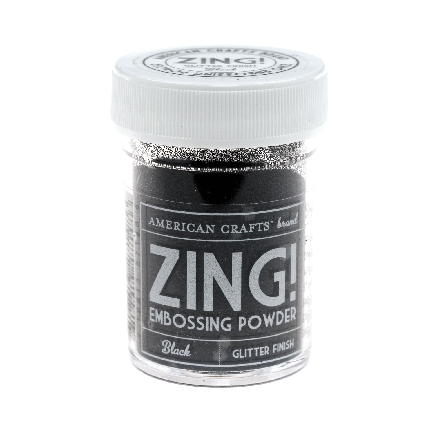 Zing Glitter Black Embossing Powder / Polvos de Realce Negro Brillante Polvos de Embossing American Crafts