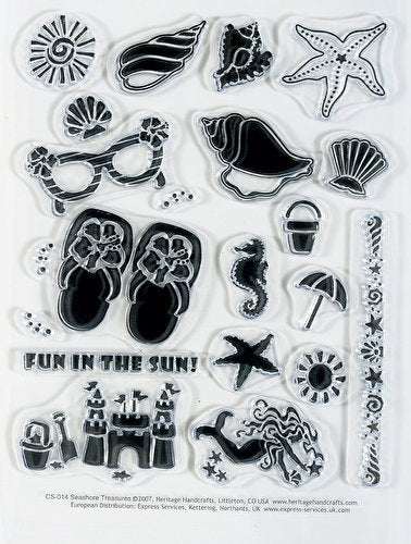 Seashore Treasures Clear Stamps / Sellos Acrílicos Elementos Del Mar Sellos Heritage HandCrafts