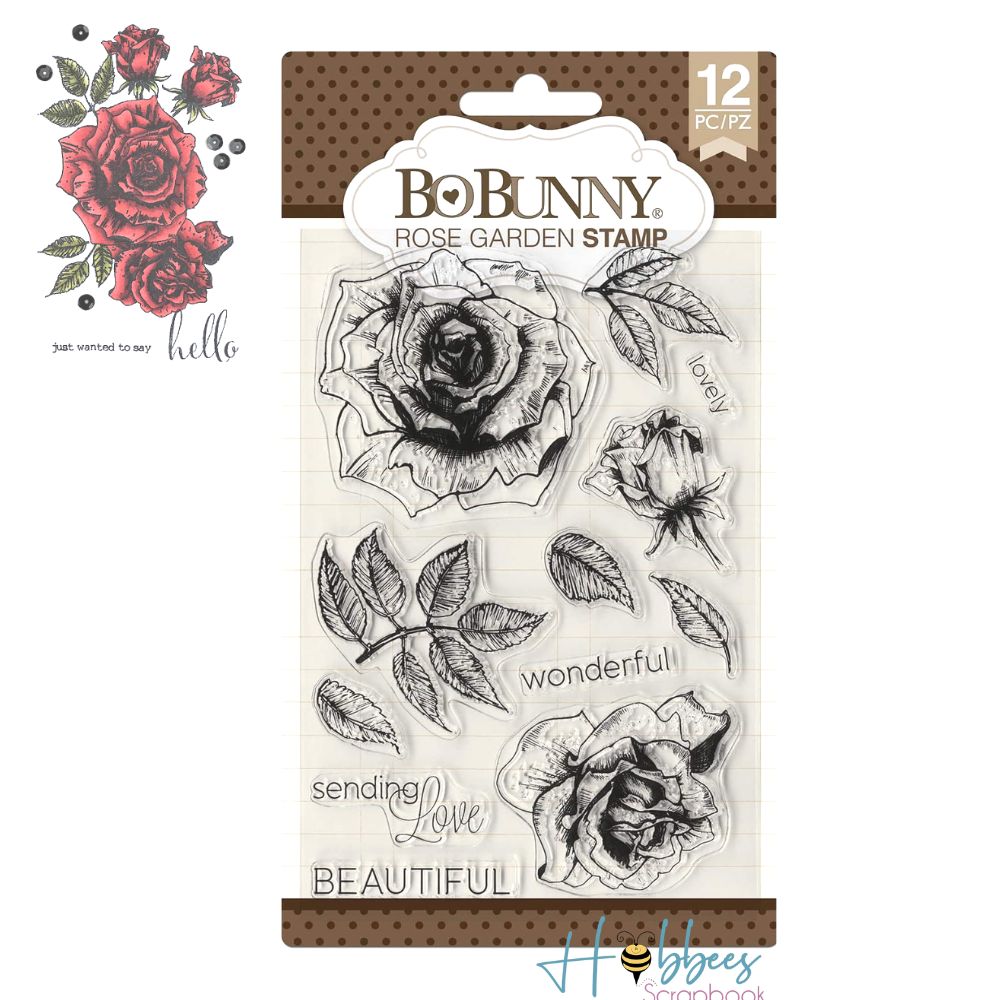 Rose Garden Stamps / Sellos de Polímero Jardín de Rosas Sellos BoBunny