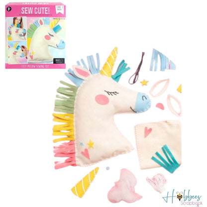 Sew Cute! Felt Pillow Kit Unicorn / Kit de Cojín Unicornio Costura Colorbok