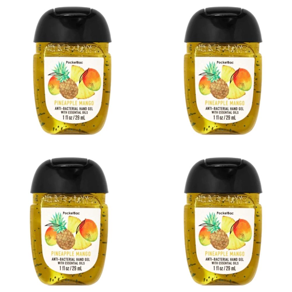 Pineapple Mango Pocketbac Sanitizer / 4 Antibacteriales de Bolsillo en Gel Beauty Bath &amp; Body Works