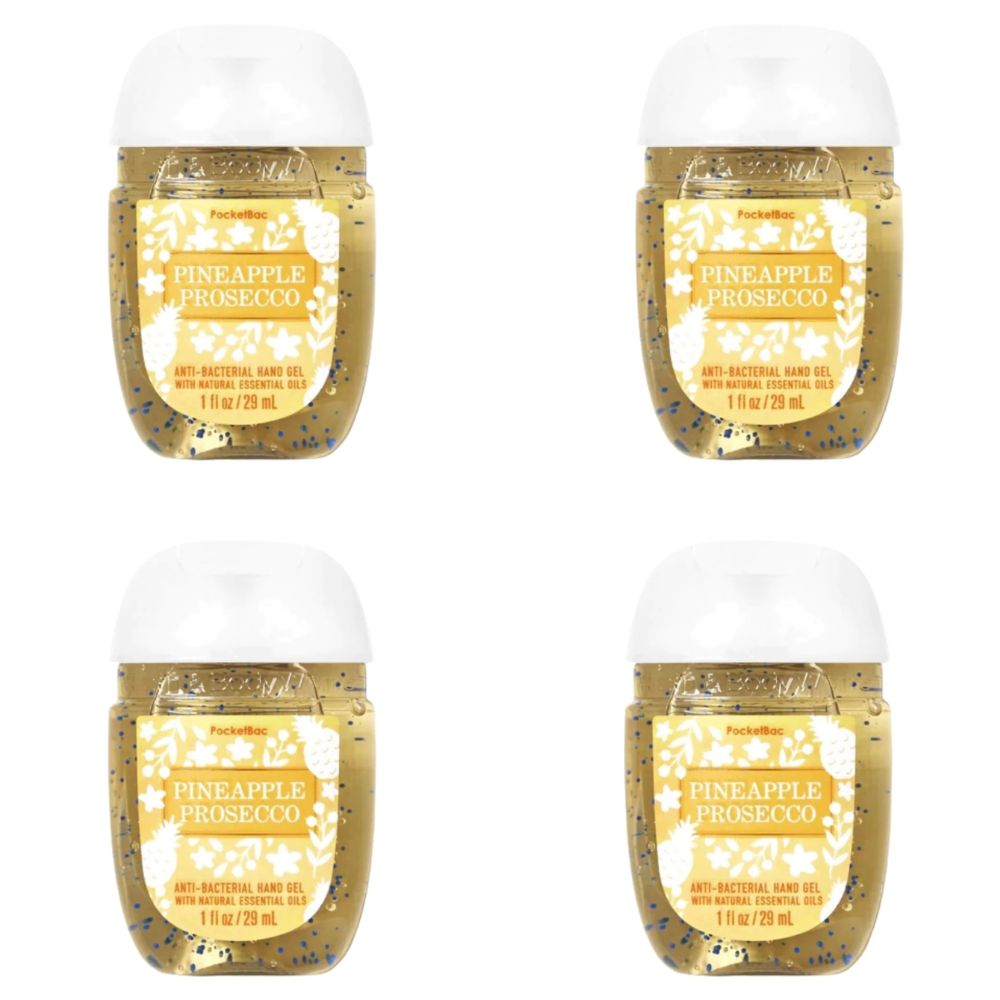 Pineapple Prosecco Pocketbac Sanitizer / 4 Antibacteriales de Bolsillo en Gel Beauty Bath &amp; Body Works