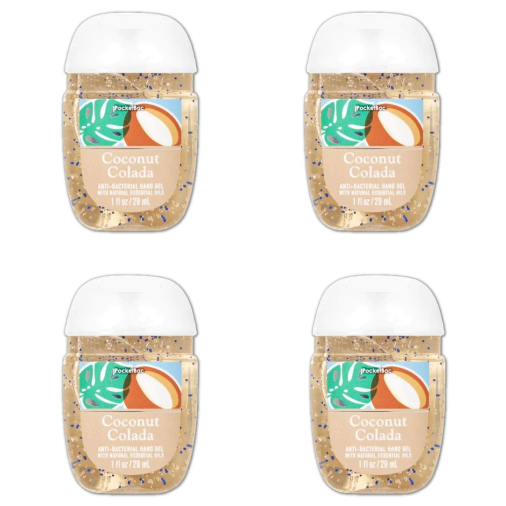 Coconut Colada Pocketbac Sanitizers /4 Antibacteriales de Bolsillo en Gel Beauty Bath &amp; Body Works