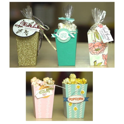 Mini Popcorn Box Die / Suaje de Mini Caja de Palomitas Descontinuado Your Next Stamp