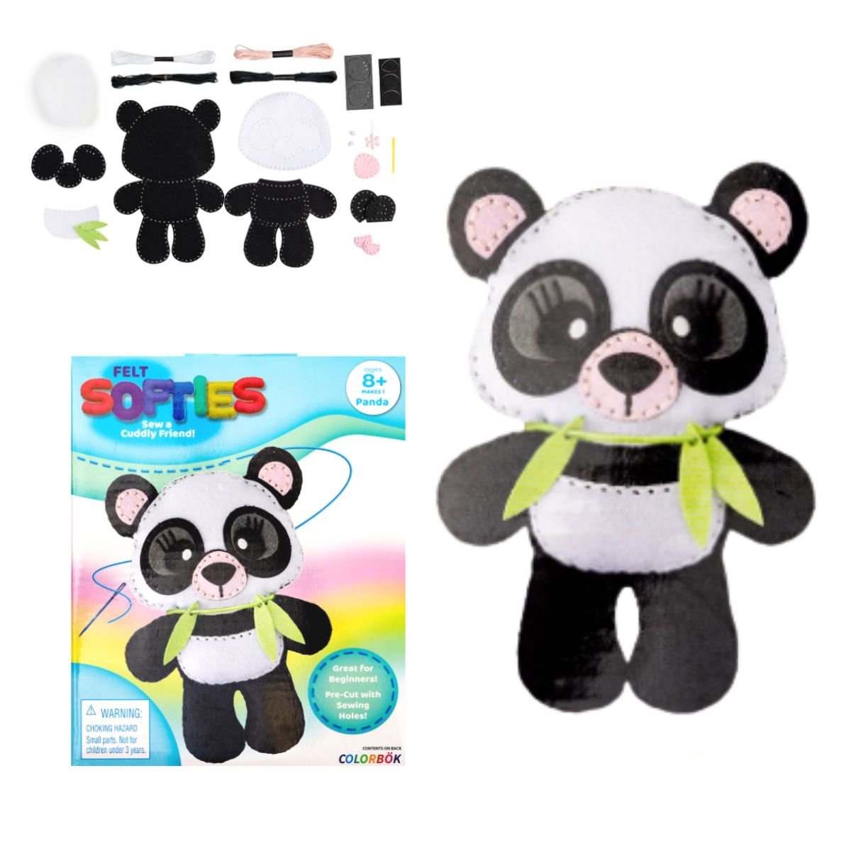 Felt Softie Panda Kit / Set Para Armar un Panda de Fieltro Costura Colorbok