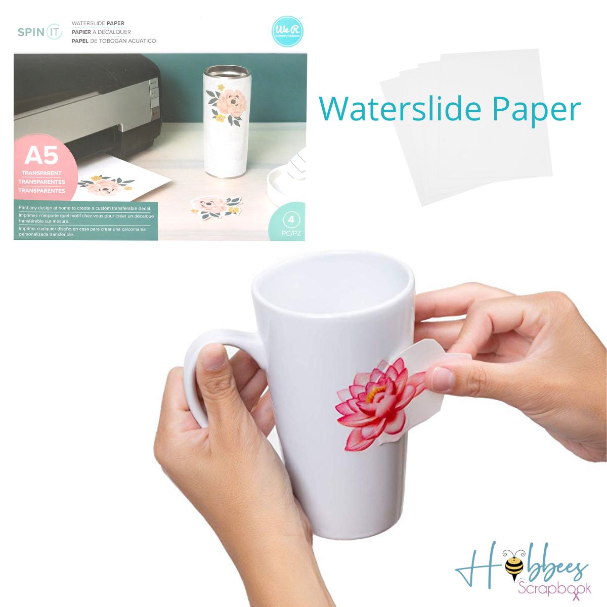 Spin It Water Slide Paper / Papel Transferible Acetato y Especializados We R Memory Keepers