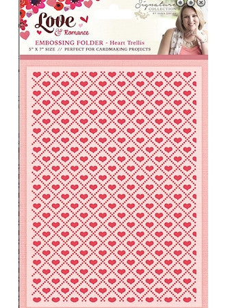 Embossing Folder Heart Trellis / Folder de Grabado Corazon Enrejado Descontinuado Crafter&