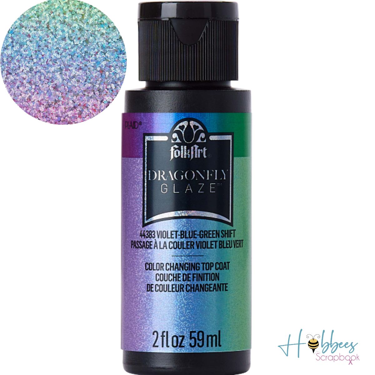 DragonFly Glaze Top Coat Violet, Blue, Green / Pintura Acrílica Brillante Iridiscente Acrìlicos Folkart